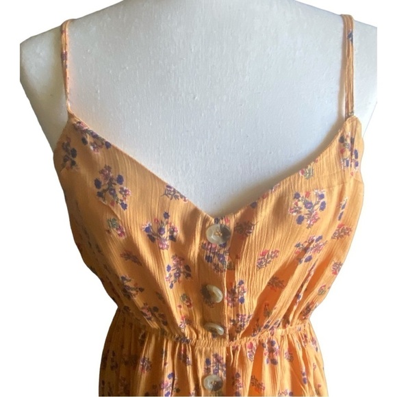 BLUSH-ORANGE FLORAL MIDI DRESS-SIZE XL - Picture 2 of 9